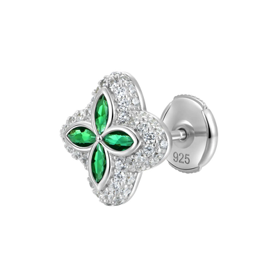 S925 Iced Luminous Clover Earrings