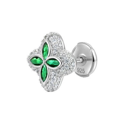 Single Iced Luminous Clover Earrings