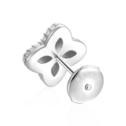 Iced Luminous Clover Bracelet & Earring Set  - White Diamond