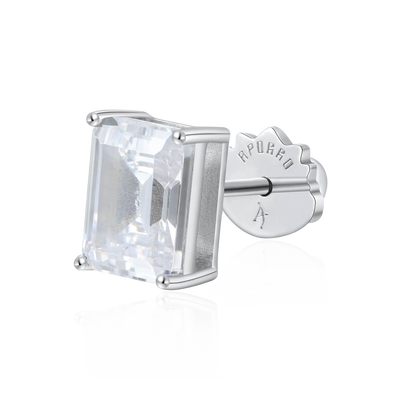 Moissanite S925 Emerald Cut Stud Earrings