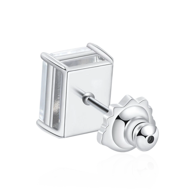 Moissanite S925 Emerald Cut Stud Earrings