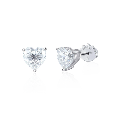 Moissanite S925 Heart Stud Earrings