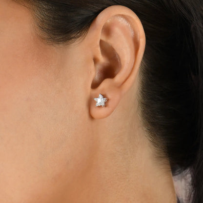 Moissanite S925 Pentagram Stud Earrings