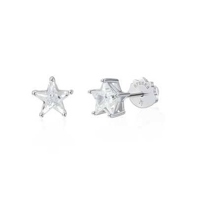 Moissanite S925 Pentagram Stud Earrings