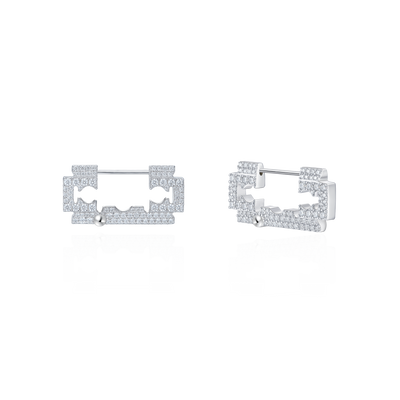 S925 Iced Bold Blade Earring