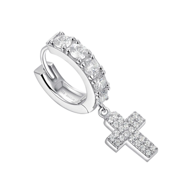 Moissanite S925 Cross Dangly Earring