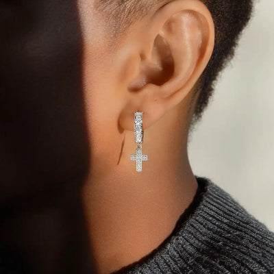 Moissanite S925 Cross Dangly Earring