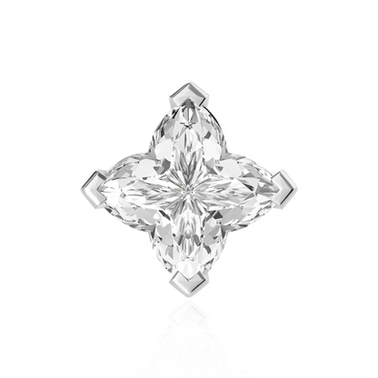 Solid Clover Cut Stud Earrings - Single