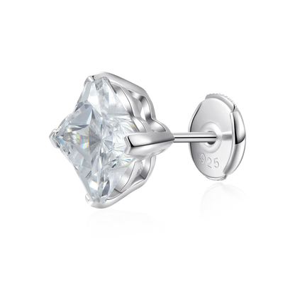 Solid Clover Cut Stud Earrings - White