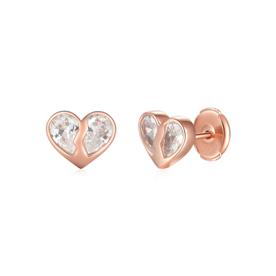 Radiant Hearts Entwined Stud Earrings - Single