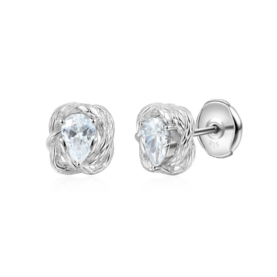 Moissanite S925 Coiled Snake Stud Earrings