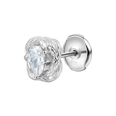 Moissanite S925 Coiled Snake Stud Earrings