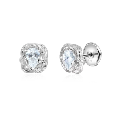 Moissanite S925 Coiled Snake Stud Earrings