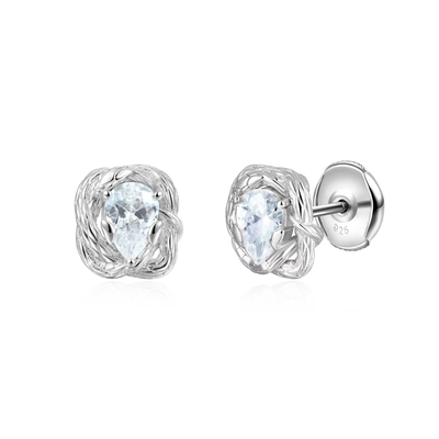 Moissanite S925 Coiled Snake Stud Earrings