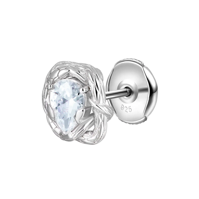 Moissanite S925 Coiled Snake Stud Earrings