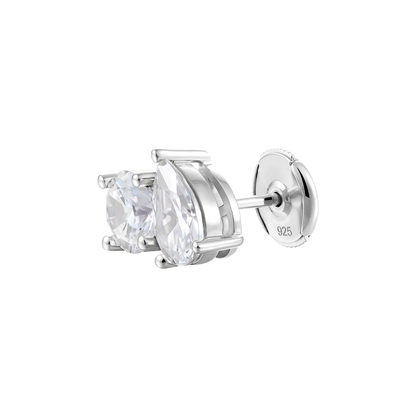 Moissanite S925 Toi et Moi Stud Earrings – Round & Pear