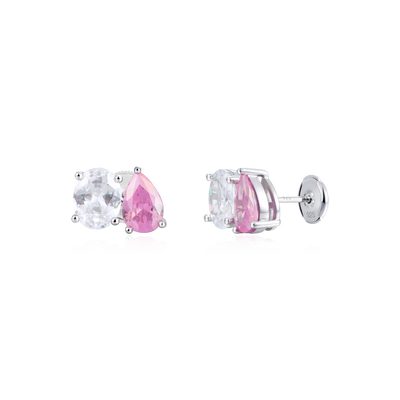 Moissanite S925 Toi et Moi Oval & Pear Stud Earrings