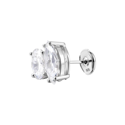 Moissanite S925 Toi et Moi Stud Earrings – Oval & Marquise