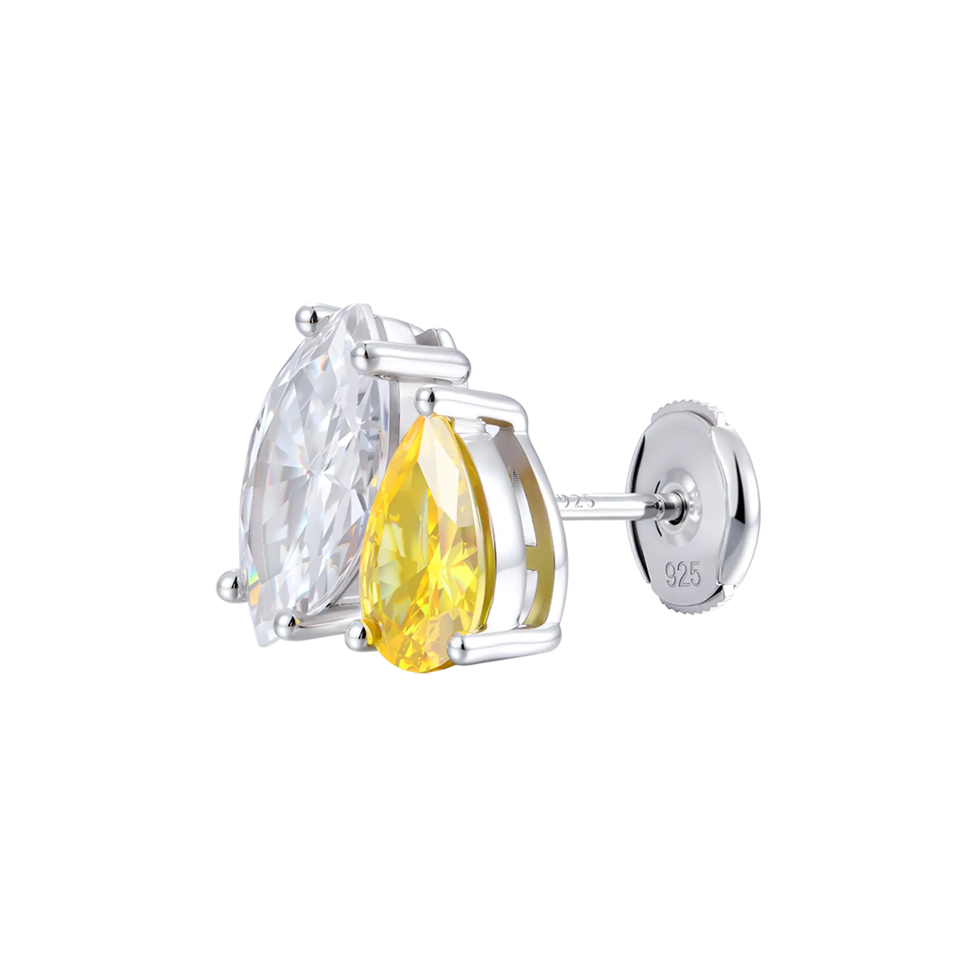 Moissanite Toi et Moi Stud Earrings – Marquise & Pear