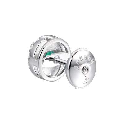 Moissanite S925 Halo Round Cut Stud Earring - Green