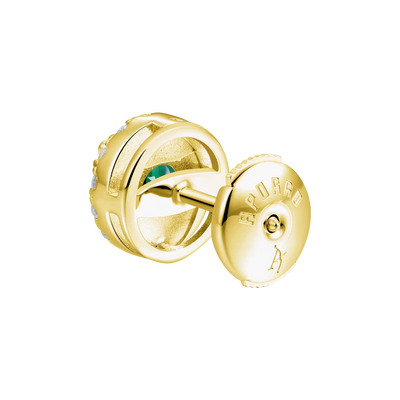 Moissanite S925 Halo Round Cut Stud Earring - Green
