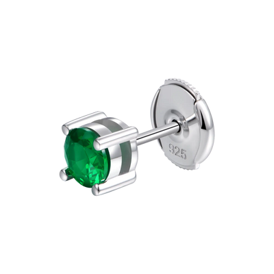 Moissanite S925 Round Cut Stud Earring - Green