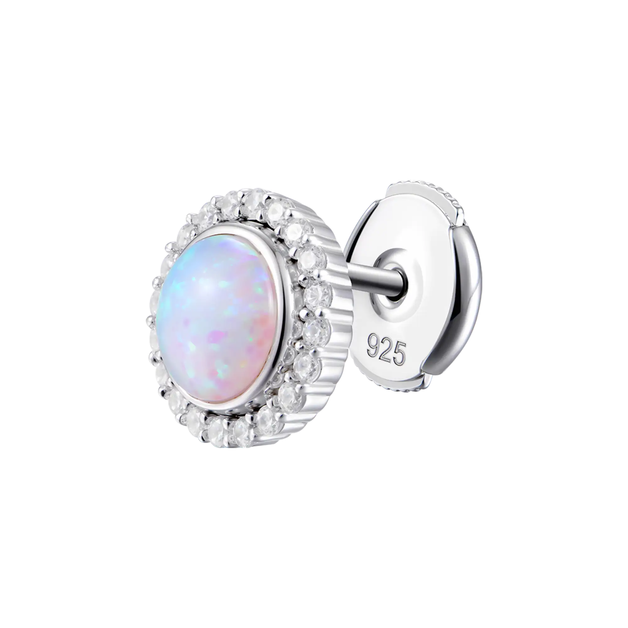 S925 Opal Halo Detachable Stud Earrings