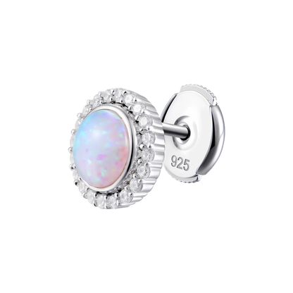 S925 Opal Halo Detachable Stud Earrings