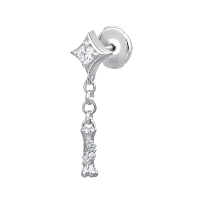S925 Sparkling Bones Dangly Earring