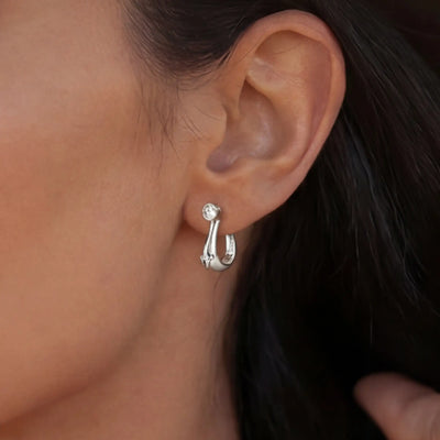 Horseshoe Plain Gold Hoop Earring
