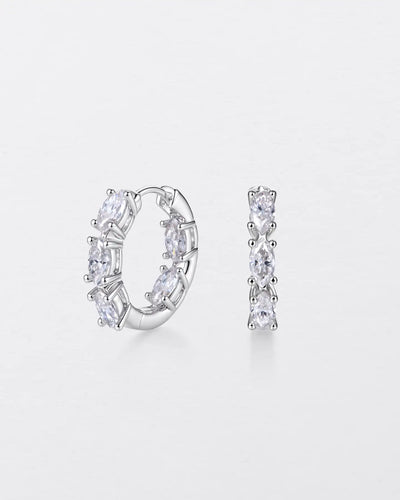Marquise Cut Hoop Earrings