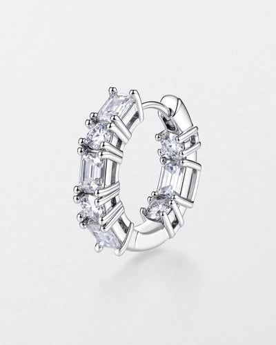 Emerald & Round Cut Hoop Earrings