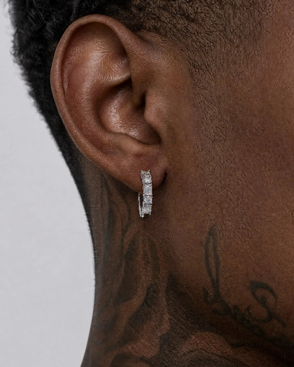 Emerald & Round Cut Hoop Earrings