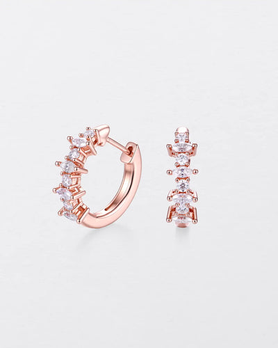 Marquise & Round Cut Hoop Earrings