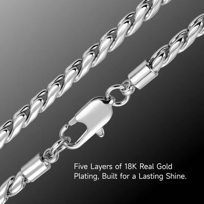 4.5mm Franco Chain - White Gold