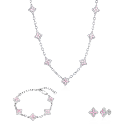 Pink Luminous Clover Trio Set