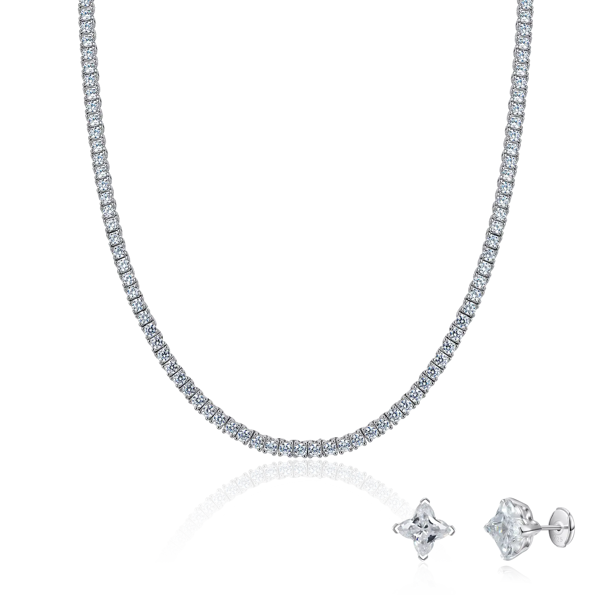 Sweet Edge Iced Chain & Earring Set