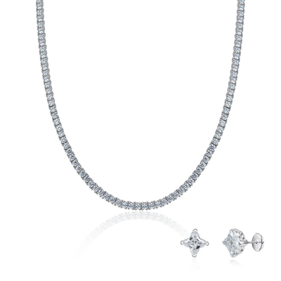 Sweet Edge Iced Chain & Earring Set
