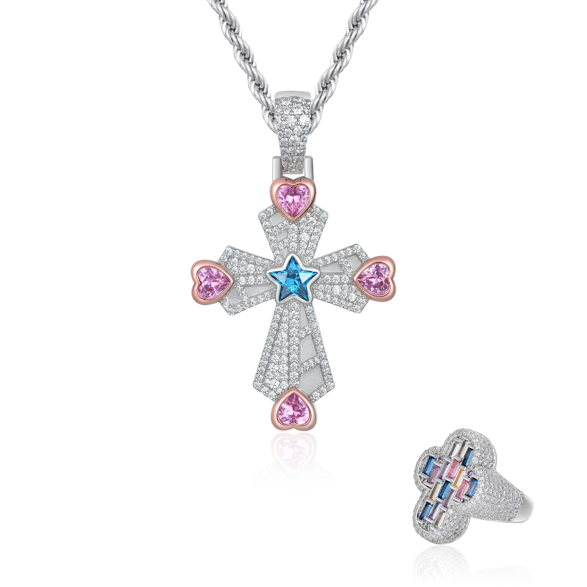 Vitraux Night Pendant & Ring Set