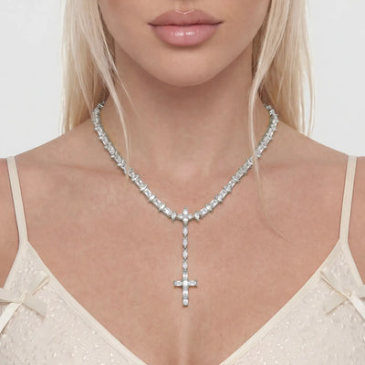 Moissanite Iced Divine Rosary Necklace