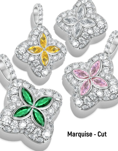 Moissanite Luminous Clover Pendant - Pink Diamond