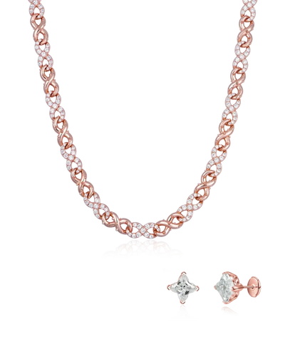 Infinity Thorn Chain & Clover Earring Set