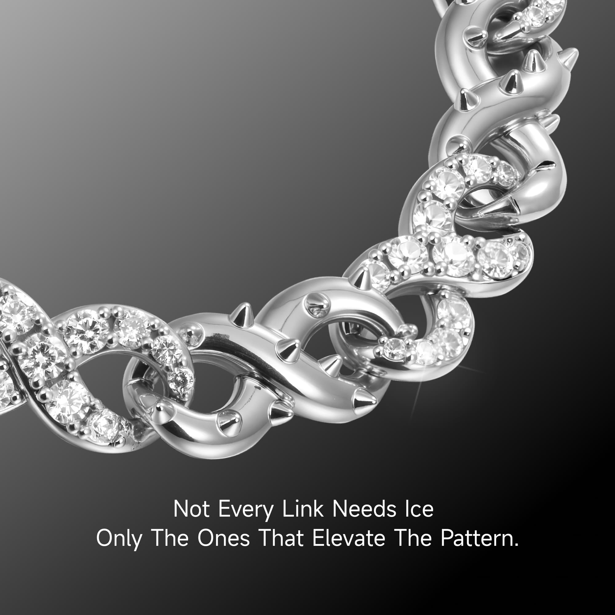 Rose Gold Sculpted Thorns Duo Chain & Bracelet Set - Trendy