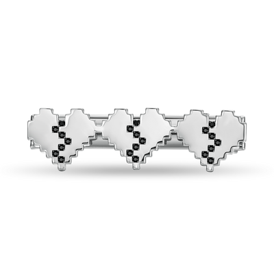 Tri-Broken Heart Pixel Hairpin