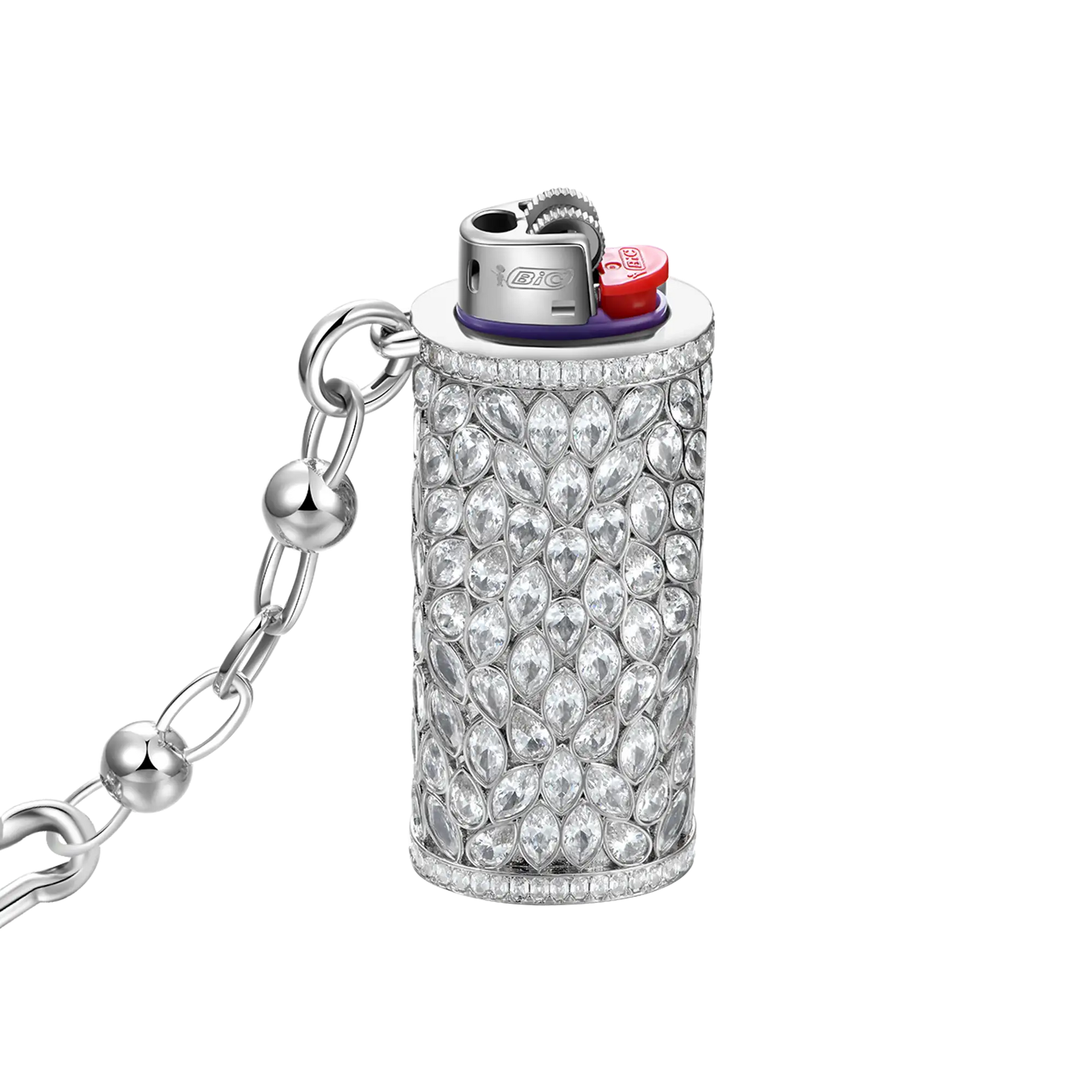 18K White Gold Dripscale Lighter Case - Pants Chain|Key Chain – APORRO