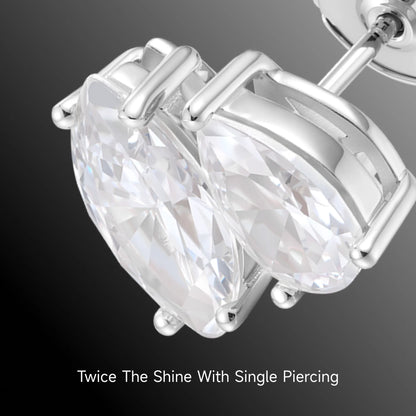 Moissanite Toi et Moi Stud Earrings – Marquise & Pear