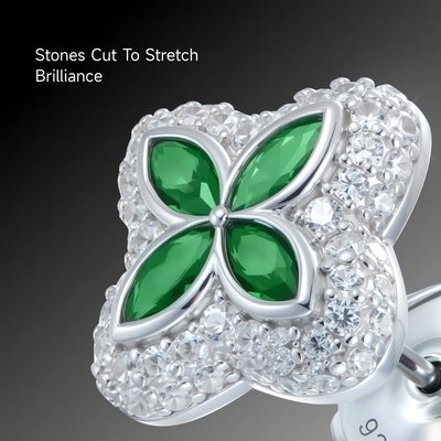 S925 Iced Luminous Clover Earrings