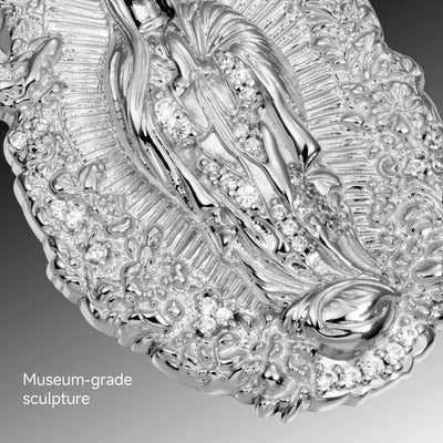 Moissanite Saint Mary Floral Grace Pendant