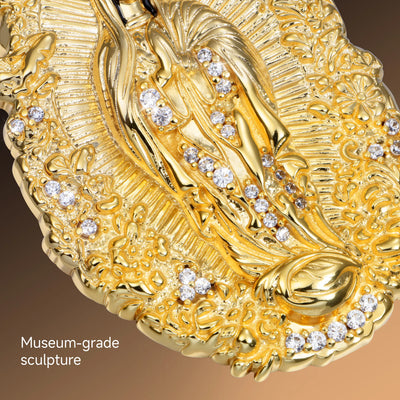 Moissanite Saint Mary Floral Grace Pendant