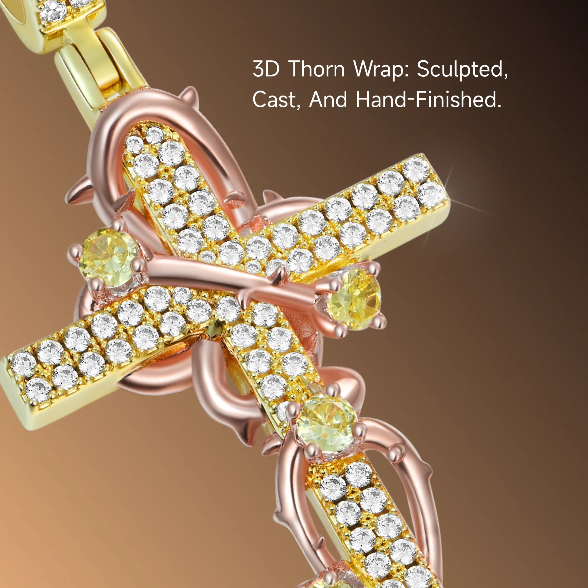 Thorned Rose Cross Pendant